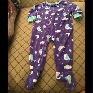 Carter’s onesie purple warm long sleeve 6 mo with moons on it great color